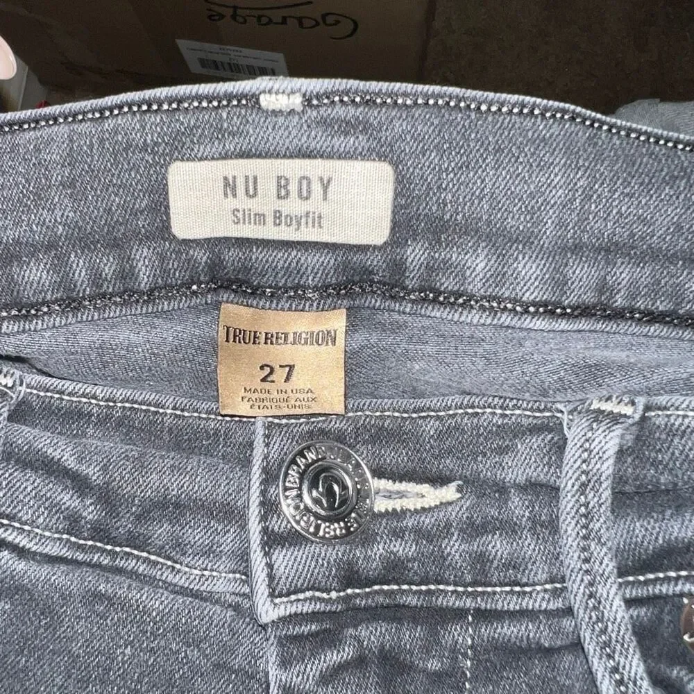 True religion jeans nu boy slim fit black pants size 27
